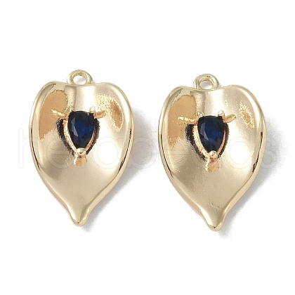 Brass Cubic Zirconia Pendants KK-H482-12G-02-1