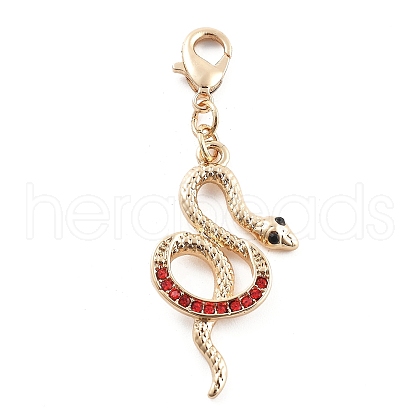 Alloy Rhinestone Pendant Decoration HJEW-P021-01H-G-1