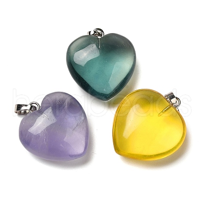 Natural Fluorite Pendants G-C155-02B-P-1