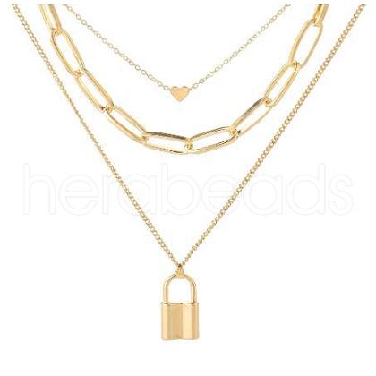 Alloy Pendant Layered Chain Necklaces for Women WGC39CD-10-1