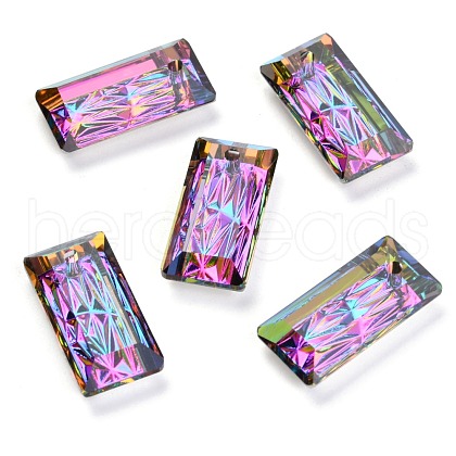 Embossed Glass Rhinestone Pendants GLAA-J101-07B-001VO-1