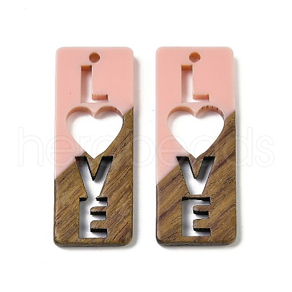 Resin and Walnut Pendants WOOD-I013-01B-1