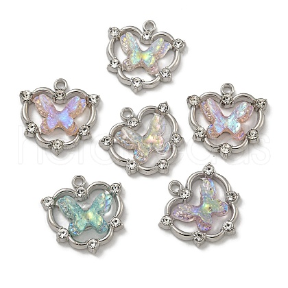Rack Plating Alloy Rhinestone Pendants PALLOY-F312-07P-1