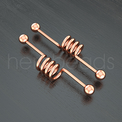 316L Surgical Stainless Steel Spiral Bar Industrial Barbell Cartilage Earrings FS-WG6688D-04-1