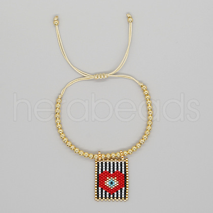 Bohemian Style Brass Bead Braided Bead Bracelets DK2646-7-1