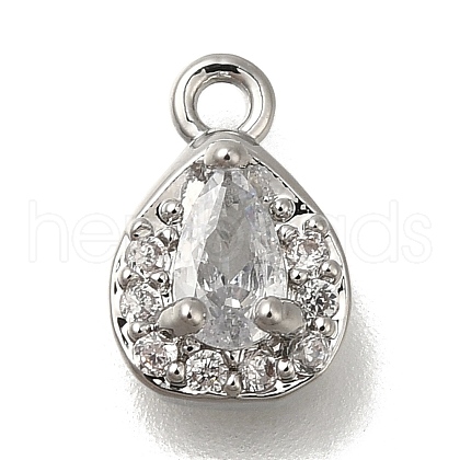 Rack Plating Brass Micro Pave Cubic Zirconia Charms KK-M014-06P-1