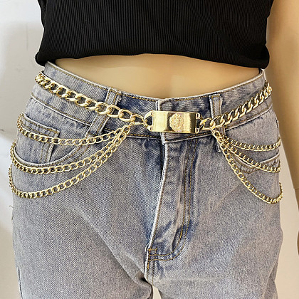Rectangle with Lion Pattern Alloy Multilayer Waist Beads FS-WGA5C19-01-1