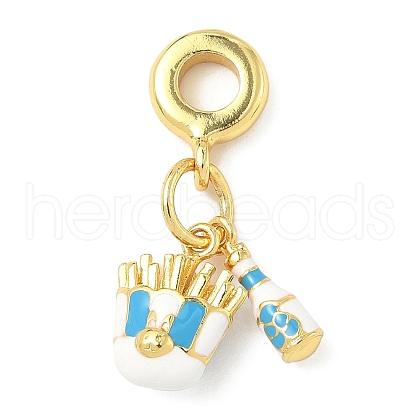 Brass Enamel European Dangle Charms KK-I355-21G-02-1