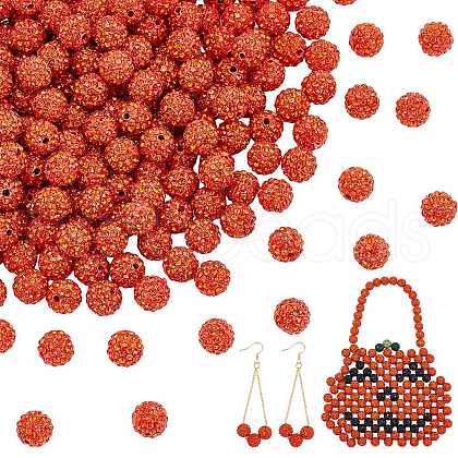   200Pcs Pave Disco Ball Beads RB-PH0001-41H-1
