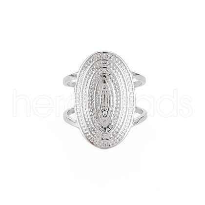 Non-Tarnish 304 Stainless Steel Oval Wide Open Cuff Ring for Women RJEW-S405-172P-1