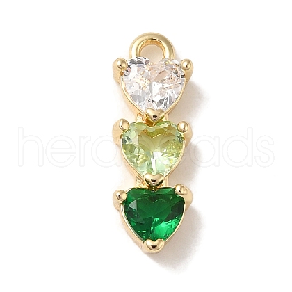 Brass Cubic Zirconia Pendants KK-G499-07G-02-1