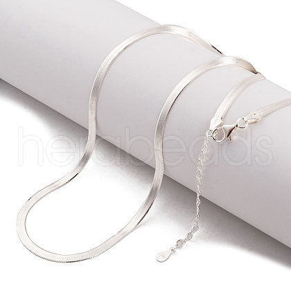 925 Sterling Silver Snake Chain Necklaces NJEW-P300-01A-S-1
