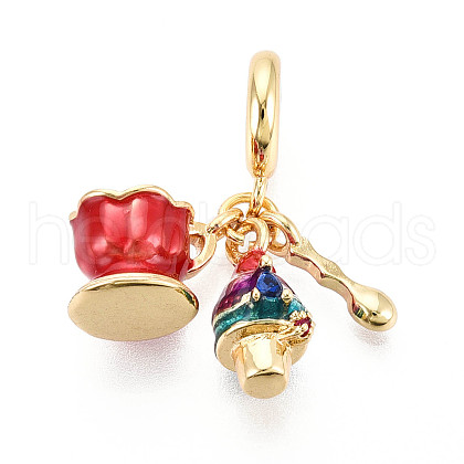 Brass Micro Pave Cubic Zirconia Pendants KK-N271-03G-1