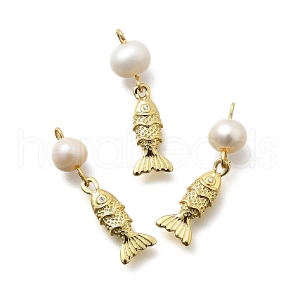Brass Micro Pave Cubic Zirconia Pendants KK-Z093-29G-1