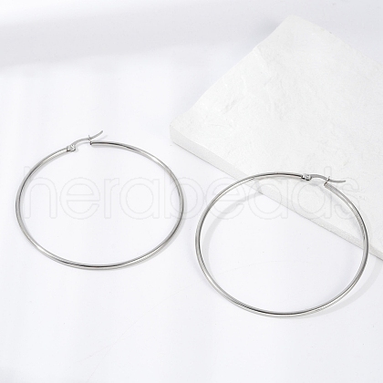Tarnish Resistant 304 Stainless Steel Big Hoop Earrings EJEW-F105-02P-1