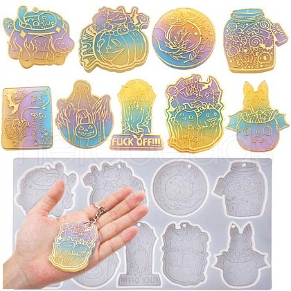 DIY Silicone Halloween Theme Pendant Molds HAWE-PW0001-034A-1