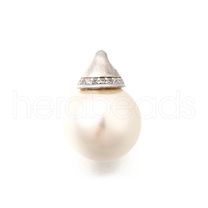 Shell Pearl Round Pendants STER-L067-01P-1