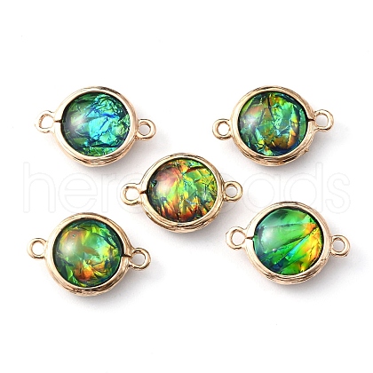 Resin Imitation Opal Connector Charms RESI-WH0021-55A-1