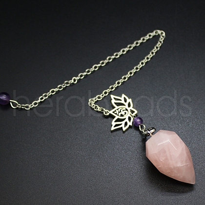 Natural & Synthetic Gemstone Dowsing Pendulum Big Pendants PW-WGAD194-02-1