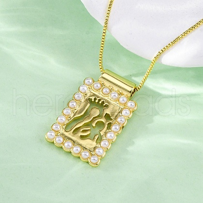 Brass Religion Pendant Necklaces NJEW-C071-06A-G-1