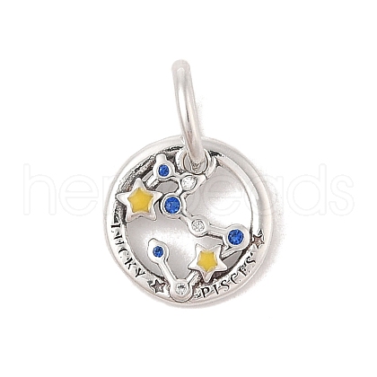 Luminous 925 Sterling Silver Rhinestone Constellation Charms STER-H114-01AS-04-1