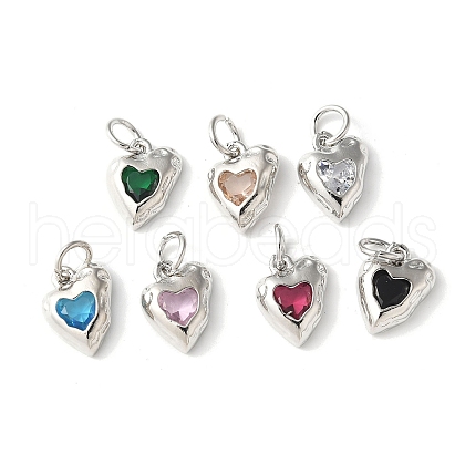 Brass Micro Pave Cubic Zirconia Pendants KK-U067-09P-1