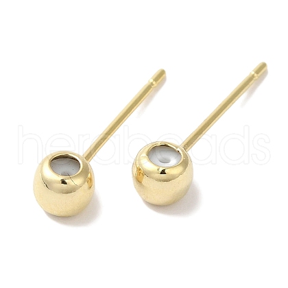 Brass Studs Earrings Finding KK-K383-04B-G-1
