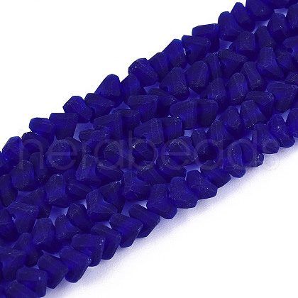 Frosted Transparent Glass Beads Strands GLAA-N016-4mm-03-1