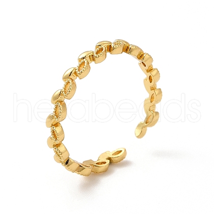 Rack Plating Brass Leaf Wrap Cuff Rings for Women RJEW-C050-10G-1