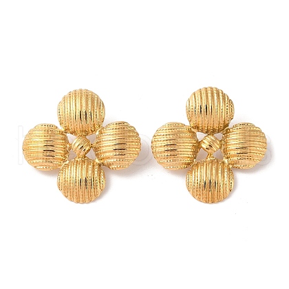 Ion Plating(IP) 304 Stainless Steel Stud Earrings for Women EJEW-S227-26G-1