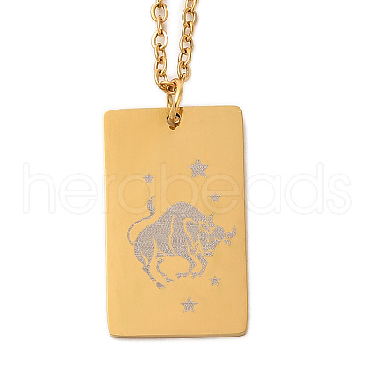 Golden 202 Stainless Steel Constellation Pendants Necklaces NJEW-K380-02G-12-1