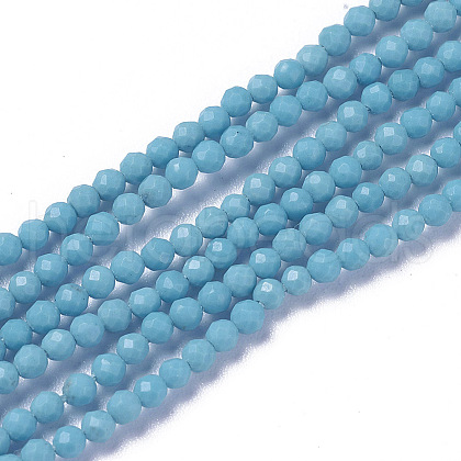 Synthetic Turquoise Beads Strands G-F596-39-3mm-1