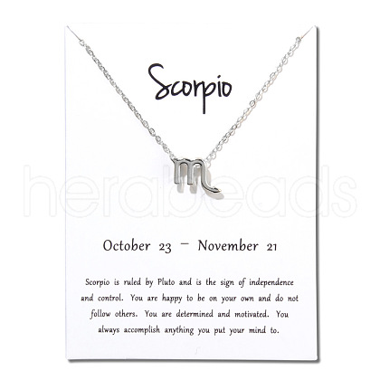 Twelve Constellations Alloy Pendant Necklaces WG2D4F2-22-1