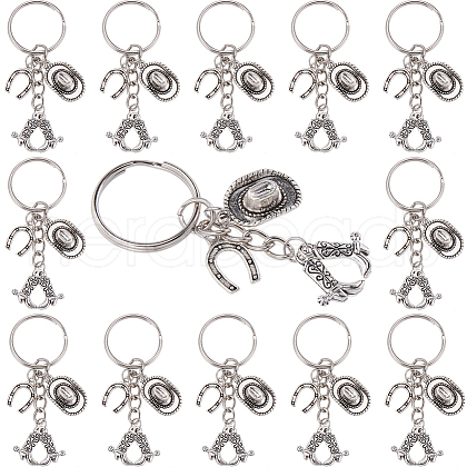 SUNNYCLUE 20Pcs Alloy Keychain KEYC-SC0001-15F-1