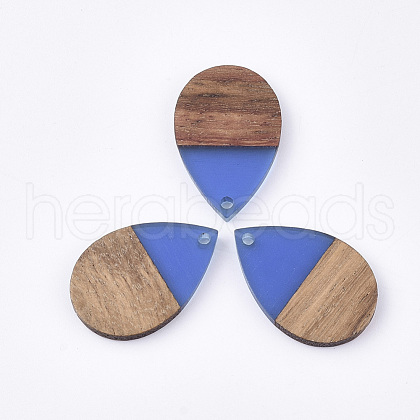 Resin & Walnut Wood Pendants RESI-T035-08B-1