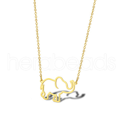 Cute Cartoon Animal Stainless Steel Pendant Necklaces QV5065-14-1