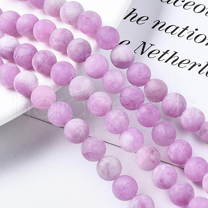 Natural White Jade Bead Strands X-G-R297-8mm-50-1