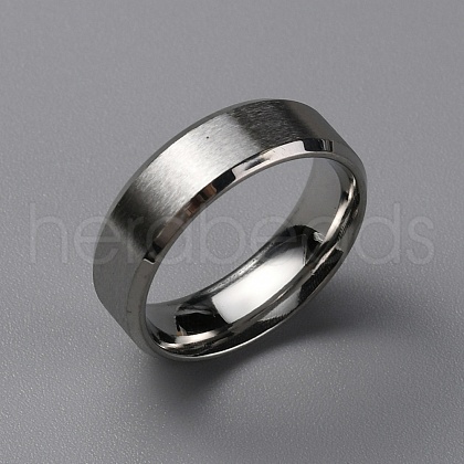 Matte Style 304 Stainless Steel Wide Band Finger Rings for Women Men RJEW-WH0009-14B-P-1