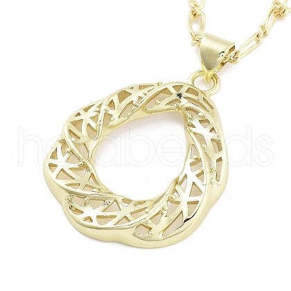 Brass Pendant Necklaces NJEW-B101-04G-02-1