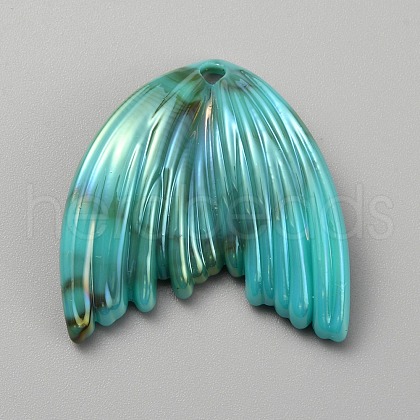 Grandient Color Opaque Resin Pendants RESI-WH0026-74B-1