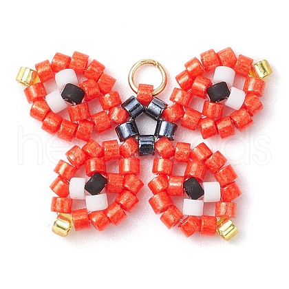 Seed Beads Beaded Charms PALLOY-MZ00320-01-1