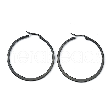 304 Stainless Steel Flattened Big Hoop Earrings for Women EJEW-TAC0017-03EB-1
