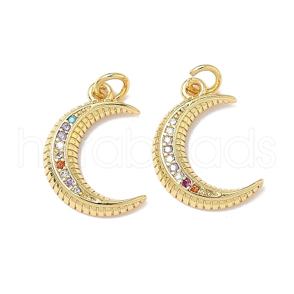 Brass Micro Pave Cubic Zirconia Pendants KK-Q068-48A-G-1