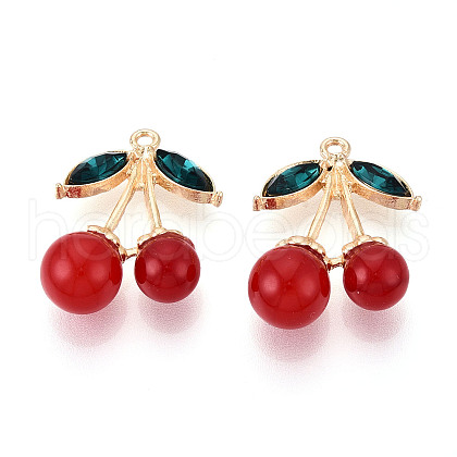 Alloy Rhinestone Pendants FIND-N008-01G-1