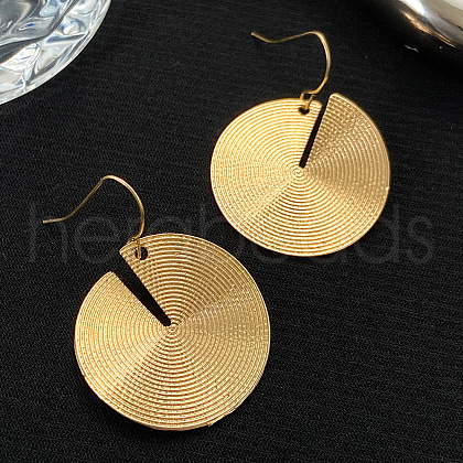 Alloy Textured Flat Round Dangle Earrings WGD0B9F-06-1