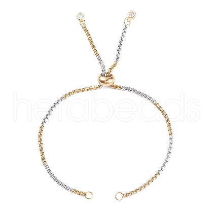 304 Stainless Steel Box Chains Slider Bracelet Making AJEW-JB01118-01-1