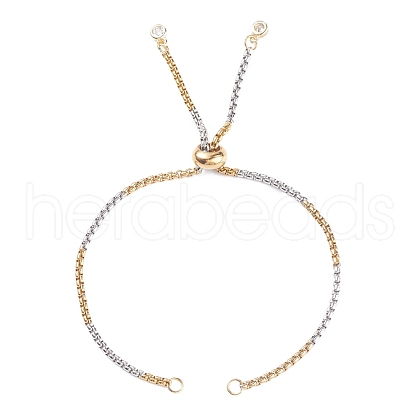 304 Stainless Steel Box Chains Slider Bracelet Making AJEW-JB01118-01-1