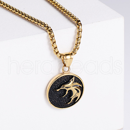 Retro Minimalist Fashion Stainless Steel Fox Pendant Punk Hip-hop Necklaces EJ9775-3-1