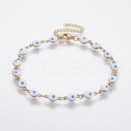 304 Stainless Steel Link Bracelets BJEW-F319-01B-1