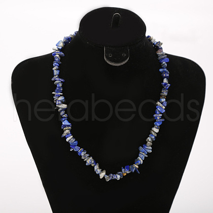 Natural Lapis Lazuli Chip Beaded Necklaces for Women FS-WG9F5E2-03-1